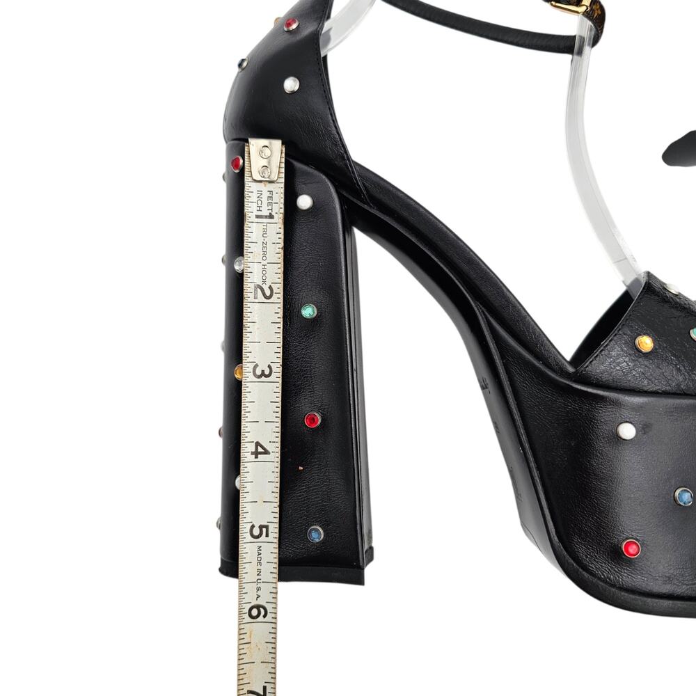 Louis Vuitton Monogram Platform Block Heel Sandal Black Crystal Stud Size 39 9 - Picture 10 of 15